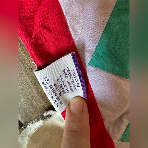 Vintage Disney Winnie The Pooh Toddler Blanket Patchwork Quilt Embroidered 90’s - Picture 9 of 15